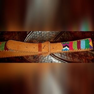COPY - Vintage Colorful Guatemalan Leather Belt